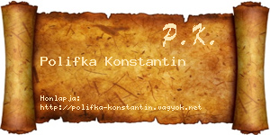 Polifka Konstantin névjegykártya